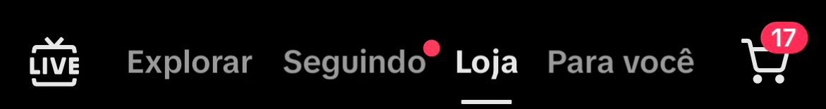 Barra superior TikTok